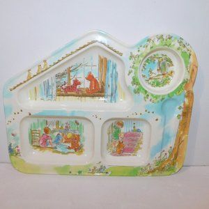 Classic Winnie the Pooh House Kids Child Toddler Divided  meal Plate Kibouki